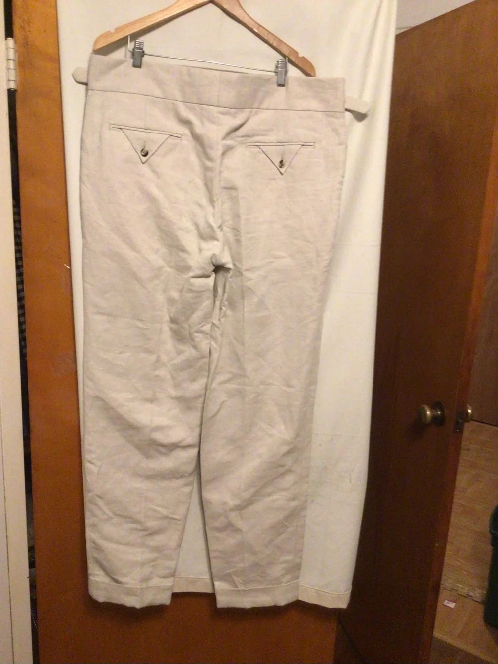 LUXIRE  Gurkha Pants in weaved cotton (custom made)  Gurkha waist band with cuff